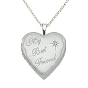 Beautiful Sterling Silver Rhodium-plated Dia Satin/Polish In Memory Heart Locket Beautiful Sterling Silver Rhodium-plated Dia Satin/Polish In Memory Heart Locket